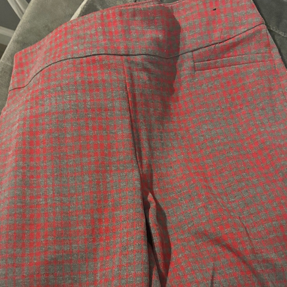 New York & Company Red and Gray Flare Pants